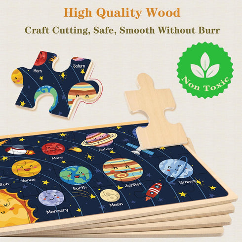 Puzzles for Kids Ages 4-6 - 4 Pack 24 PCs Jigsaw Puzzles, Educational Brain Teaser Boards for Toddlers