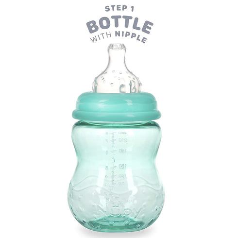 Nuby 3 in 1 Baby Bottle to Training Sippy Cup, 8 Oz Toddler Cups Spill Proof with Soft Spout