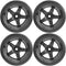 VBESTLIFE 4Pcs RC Rubber Tires, 63mm Antiskid Drift Tyres Wheel Rims for D12 1/10 RC Car Accessories