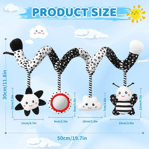 AJsupojouet 0-6 0 3 Car Seat Toys Hanging and Stroller Toys for Babies MonthsHigh Contrast Baby Toys for Newborn Months