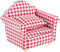 Doll House Sofa Arm Chair, 1:12 Scale Wooden Miniature Furniture Decor Couch with Pillow, Kids Play Toy