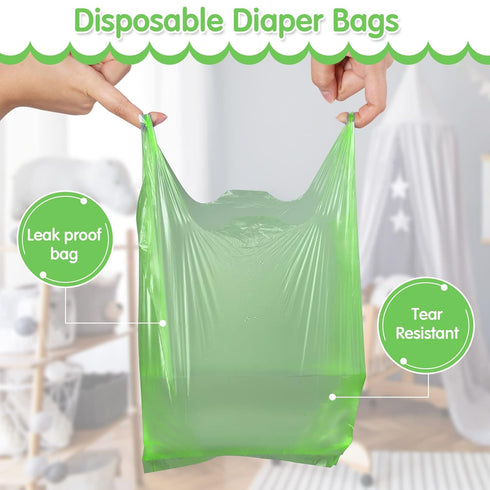 1600 Count Baby Disposable Diaper Bags Scented Diaper Sacks with Tie Handle Disposal Trash Sacks Baby Poop Waste Bag