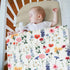 4 Set Oudain Piece Spring Flower Crib Bedding Including Spring Wild Flower Crib Skirt, Blanket, Sheet and Diaper