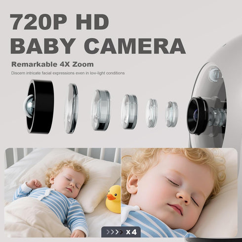 Kidsneed 720P 5 inch Screen,48 1000ft Baby Monitor with Camera and Audio Baby Camera No Wifi, Hours Battery Life, Night