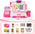 3, 4, 5, 6, 7, 8+ 57 Playset, Play Calculator Cash Register Toy Gift for Kids Girls Age Year Old, Pcs Pink Pretend