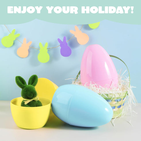 10" 6PCS JOYIN Jumbo Easter Eggs, Pastel Plastic Giant Eggs Empty Fillable for Easter Filling Treats Party Favor Hunt