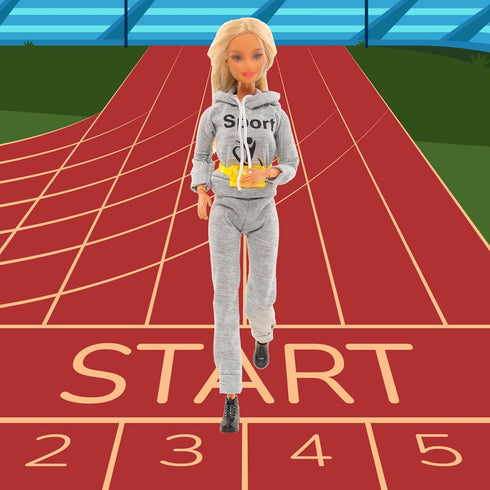 16 Pcs Doll Clothes and Accessories for 11.5 Inch Girl Dolls, Including Sports Suit, Shoes