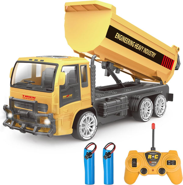 Jiakora Remote Control Dump Truck for Kids, 2.4GHz RC Construction Vehicle with