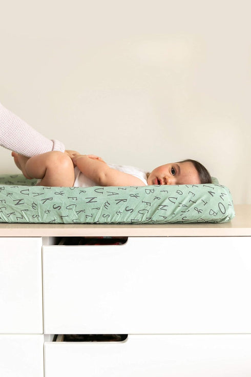 Soft Knit Diaper Changing Pad Cover in Poe by Copper Pearl