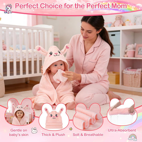 OFUSUY 12 4 8 PCS Baby Towels, PCS Soft Hooded Baby Towels & PCS Washcloths, Baby Bath Towels for Newborns, Infants