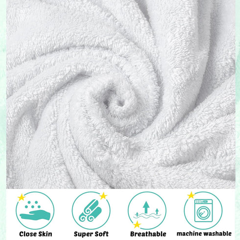 Chumia 6 Pack Baby Bath Towel, Coral Fleece Soft Absorbent Newborn Hooded Towel 30 x 30 Inch for Babies