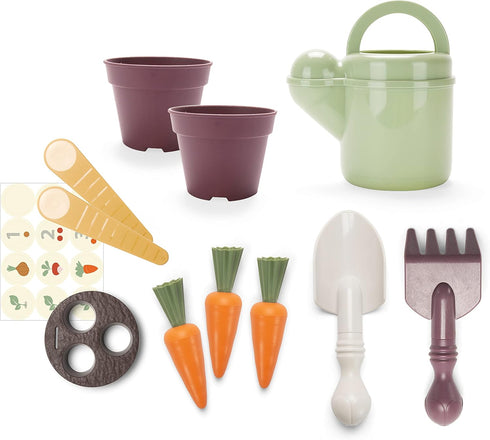 Set 11pcs, Playset, 2+ Dantoy: Green Garden - Planting - Pretend Play Gardening & Food Realistic Tool Toys, Recycled