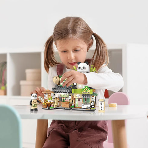 MEIEST Set,Simulation Mini City Shop Street View Building Blocks Model Animals Architecture Collection Particle