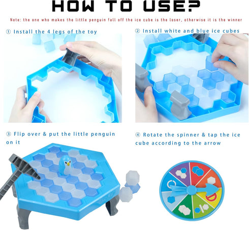 Save Penguin Break Ice Frozen Game for Kids - Protect The Iceberg Penguins Trap on Ice, Ages 4-8 with Replacement Cubes