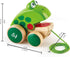 Frog Pull-Along by Hape | Wooden Frog Fly Eating Pull Toddler Toy, 4.6 x 3.3 x 3.8 inches, Green