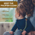 BebeBiu 2 Pack Dummy Pacifier Clips, Silicone Pacifier Clip for Baby Boys and Girls, Baby Pacifier Strap with Silicone
