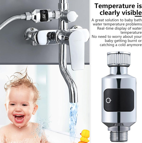 XIAHIOPT Shower Thermometer LED Digital Display Waterproof Water Thermometer Electronic Faucet Can Be Used For Bath