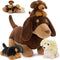 Muiteiur 18" Dog Stuffed Animals, 4-Pack Dachshund Stuffed Animal Set, Cute Wiener