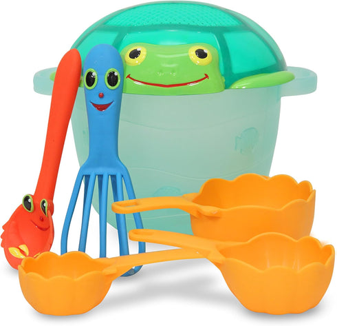 Melissa & Doug Sunny Patch Seaside Sidekicks Sand Baking Set - Beach Toy for Kids Ages 3+