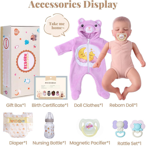 20 Inch 3+ BABESIDE Lifelike Reborn Baby Dolls, Realistic Newborn Baby Doll with Poseable Body, Real Life Baby Dolls