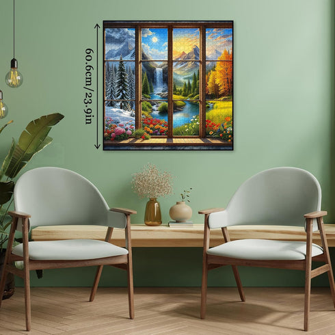 PICKFORU 1000 Season Piece Puzzle for Adults, A Year in a View Jigsaw Puzzles, Nature Art Mountain Scenery Puzzle as