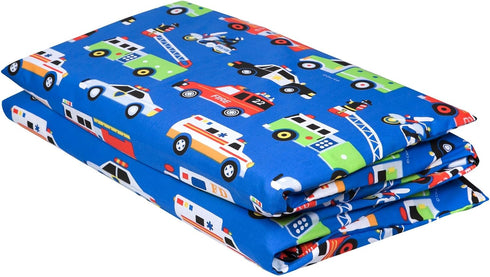 Wildkin Kids Cotton Nap Mat Cover - Soft, Durable with Sewn-in Flap, Fits 1.5" Vinyl Sleep Mats - Heroes