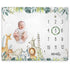 Popfavors Yuzioey Safari Baby Monthly Milestone Blanket - Jungle Animals Growth Chart for Nursery Decor, 50Inx40In