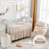 3 Set Set, Cokouchyi Piece Bedding for Boy Girls, Jacquard Tufted Geometric Crib Includes Skirt, Blanket and Sheet