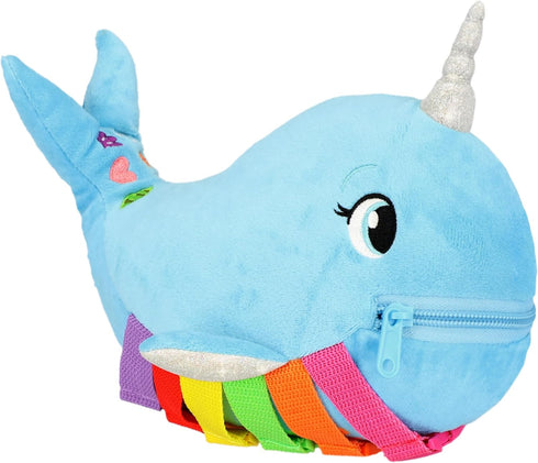 Buckle Toys - Bubbly Narwhal - Develop Fine Motor Skills - Sensory