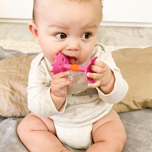 BPA-Free Pink Star Teether - Innobaby Teethin Smart EZ Grip