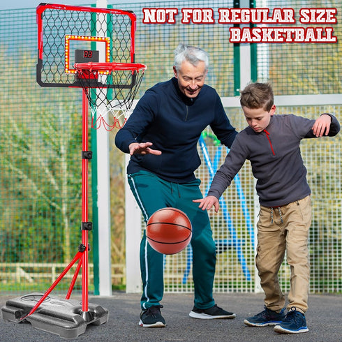 Meland Kids Basketball Hoop, Adjustable Height 3.4ft-6.2ft, Indoor Outdoor Basketball Goal Toys for Boys 3-8