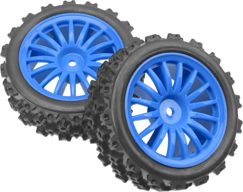 4Pack Vgoohobby OD2.83in 1/10 On Road Rubber Tires w/Nylon Wheel Rims 12mm Hex Compatible with HSP HPI Redcat Tamiya Traxxas 1/10 RC On Road Racing Touring Car (Blue)