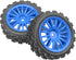 4Pack Vgoohobby OD2.83in 1/10 On Road Rubber Tires w/Nylon Wheel Rims 12mm Hex Compatible with HSP HPI Redcat Tamiya Traxxas 1/10 RC On Road Racing Touring Car (Blue)
