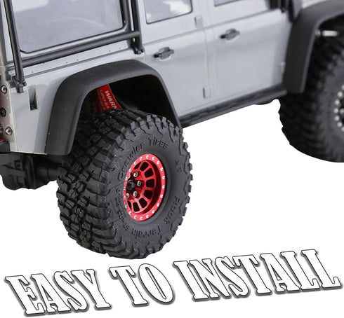 4PCS RC Crawler Rubber Tires, 1.0in Black Wheels for 1/18 1/24 TRX4M, SCX24, FCX24