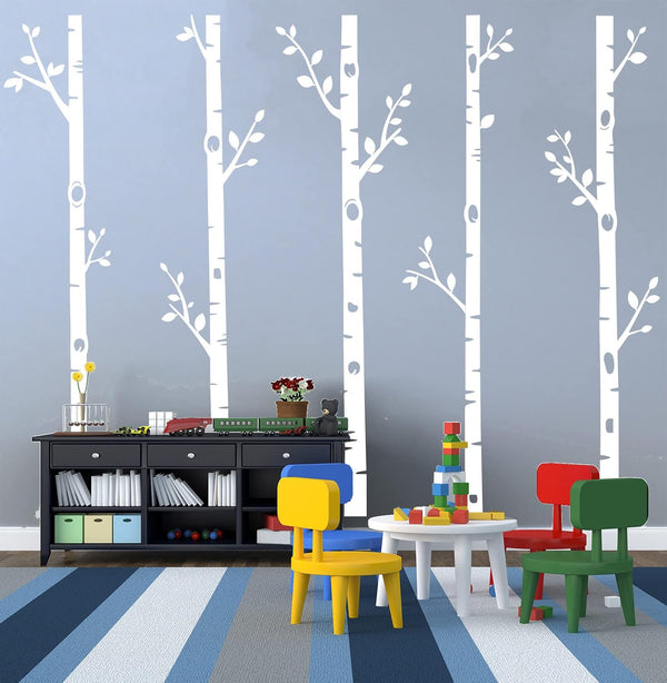 Giant Tree Wall Decals 5 Birch Tree Wall Stickers Woodland Wall Stickers