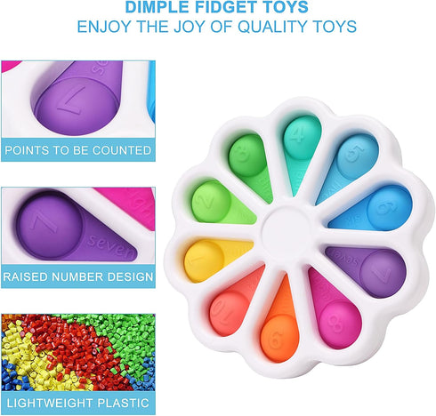 Dimple Digits Fidget Toy Flower Dimples, Pop Dimple Toys for Toddlers 1-3, Number Learning Fidget Toy