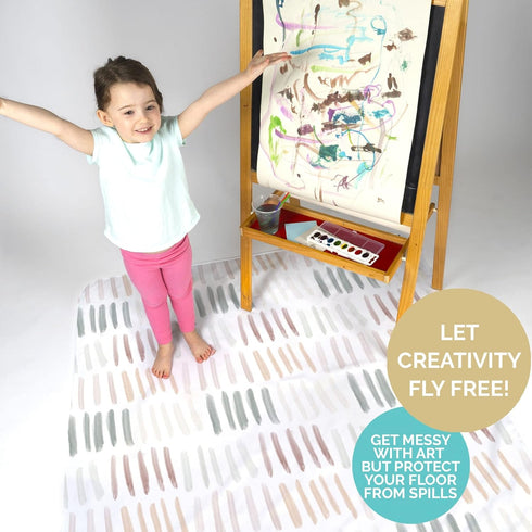 JumpOff Jo - Large Baby Splat Mat for Under High Chair, Booster Seat, Tabletop, Food Catcher - Protect Floor and Carpet