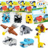 WODMAZ 24 Packs Safari Animal Building Blocks for Kids, Animal Building Toys Set