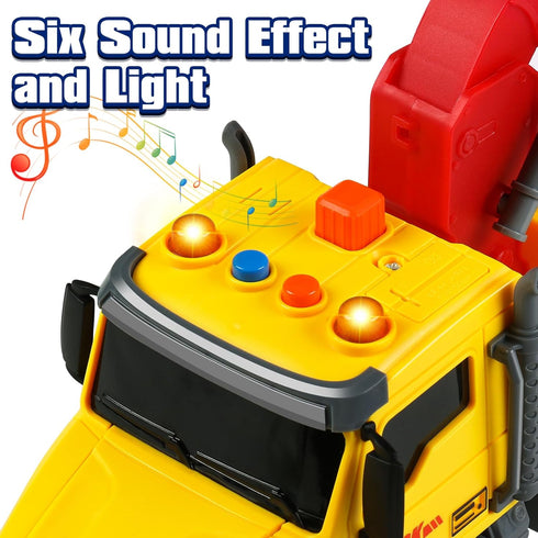 DWIRCTOYS 3 4 5 6 7 Toddler Boy Toys,Tow Truck Toy for Year Old Boys,FrictionPowered Rescue Tow Truck with Lights