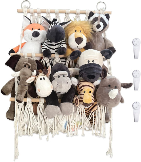Handmade Stuffed Animal Net or Hammock, Toy Storage Organizer Holder for Small Stuffed Animals