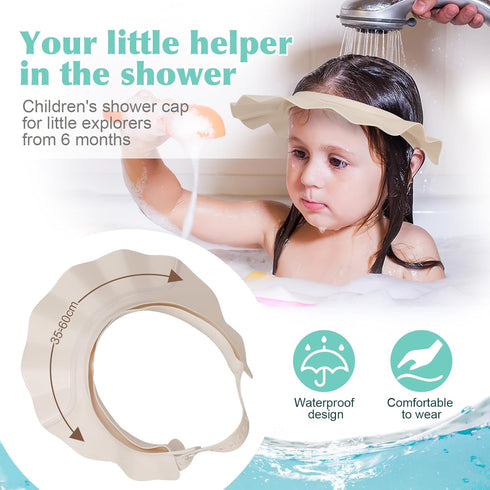 KOLAHOL Baby Shower Cap Hat Soft Adjustable Bath Head Cap Visor for Washing Hair Safe Shampoo Shower Bathing Protection