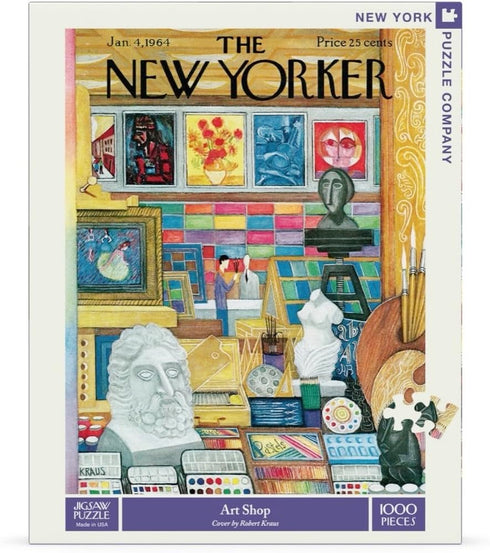 New York Puzzle Company - New Yorker Art Shop 1000 Piece Jigsaw Puzzle for Adults by Robert Kraus