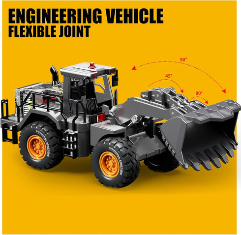 Pupu Pig Bulldozer, Bulldozer 3+ Kids Metal Construction Toys - Upgraded Construction Vehicle with Lights and Sounds