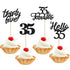 24 PCS 35th Birthday Cupcake Toppers, Hello 35 Cake Topper Thirty Five & Fabulous Cupcake Picks Decorations
