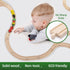 KiToyWod Set 62pcs, Pack 3-10 (62 Wooden Train Track Wood Railway Systems Accessories Expansion with Train + Crane