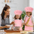 Children Chef Hat and Apron Set, Adjustable Kids Apron with 2 Pockets for Cooking Baking
