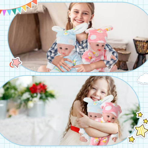 Jerify 10 Pcs Realistic Soft Twin Baby Dolls Toy Set - Includes 2 Pcs 12 Inch Dolls, Feeding Set, Pacifiers, Diapers,