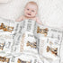 Novusopt Personalized Lion Baby Blanket with Name Custom Blankets for Kids Baby Boy Receiving Blankets Newborn Soft