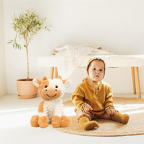 Gollicce 9 inch Cow Stuffed Animals, Cute Plush Toy Doll for Kids Boys Girls Women (Brown)