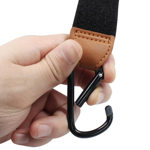 2 Bonsicoky Pcs Stroller Hooks for Diaper Bag - Durable Leather Stroller Straps Diaper Bag Hooks - Stroller Clips